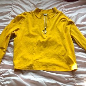 Yellow zip up long sleeve